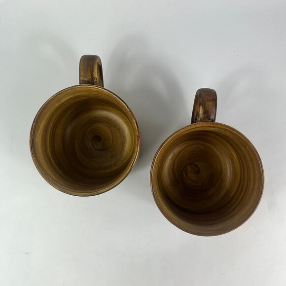 2 Sango Splash Coffee Mug Jumbo Lrg Cup Bowl 24oz Stoneware 4951 Glazed Brown - Picture 5 of 9